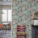 Borastapeter Astrid Wilson bloemen behang voor de kinderkamer Posy, lichtblauw