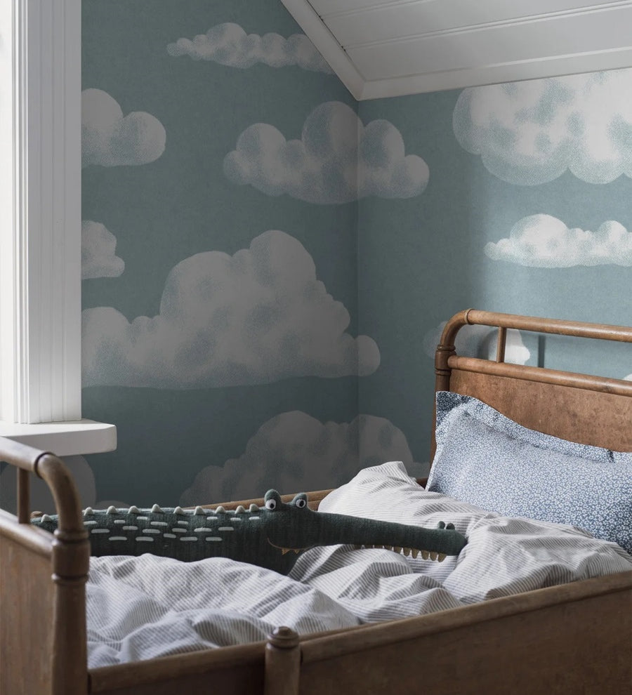 borastapeter in the clouds behang kinderkamer wolken behang