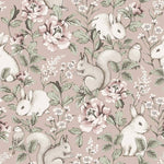 Borastapeter kinderbehang bosdieren behang roze konijnen eekhoorns Magic Forest 7476