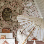 Borastapeter kinderbehang bosdieren behang roze konijnen eekhoorns Magic Forest 7476 roze
