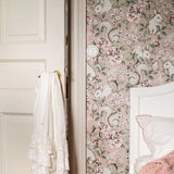 Borastapeter kinderbehang bosdieren behang roze konijnen eekhoorns Magic Forest 7476 roze