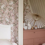 Borastapeter kinderbehang bosdieren behang roze konijnen eekhoorns Magic Forest 7476 roze