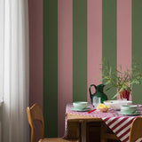 Borastapeter m aatwerk strepen behang voor de meisjeskamer en tienerkamer roze groen