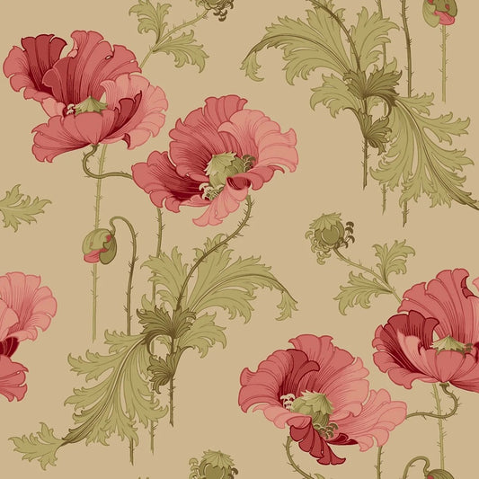Vallmo behang Borastapeter jubileum bloemen behang voor meisjeskamer en babykamer 8090