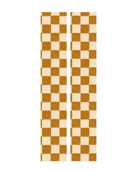 Checkmate geblokt behang voor kinderkamer en tienerkamer bruin beige creative lab amsterdam