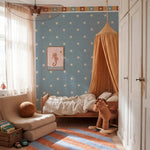 Dekornik Classy Stars Blue sterrenbehang jongenskamer meisjeskamer neutrale kinderkamer babykamer blauw