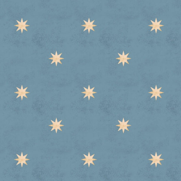 Dekornik Classy Stars Blue sterrenbehang jongenskamer meisjeskamer neutrale kinderkamer babykamer blauw