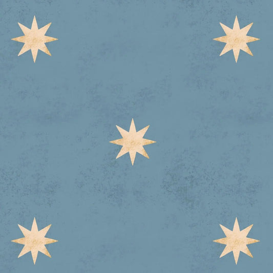 Dekornik Classy Stars Blue sterrenbehang jongenskamer meisjeskamer neutrale kinderkamer babykamer blauw