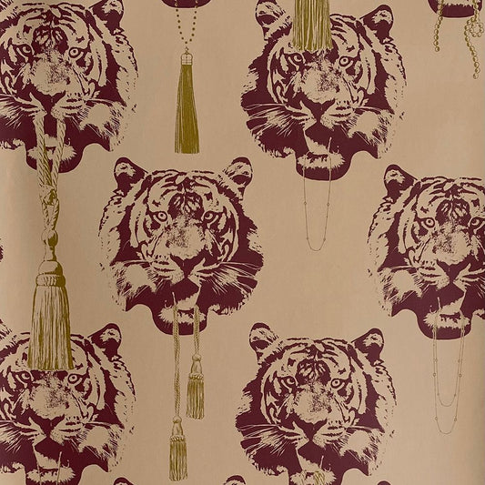 Studio Lisa Bengtsson behang voor de kinderkamer tienerkamer Coco Tiger tijgerbehang champagne beige