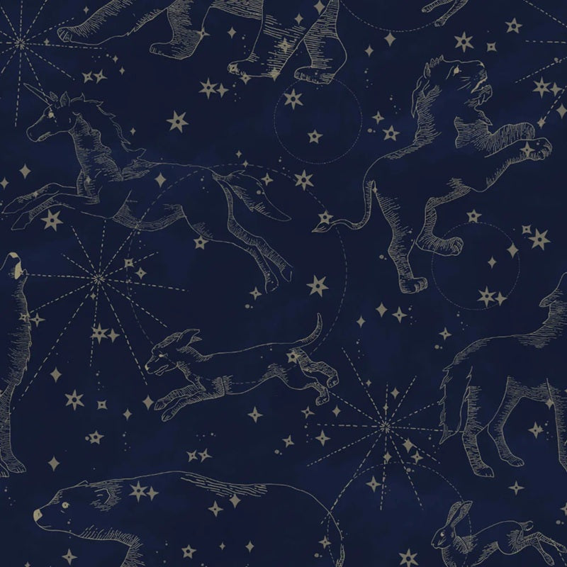 Dekornik Constellations sterren behang dieren behang kinderkamer jongenskamer meisjeskamer donkerblauw