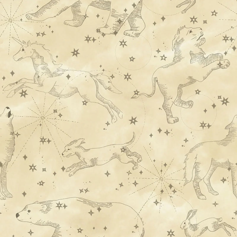Dekornik Constellations sterren behang dieren behang kinderkamer jongenskamer meisjeskamer beige