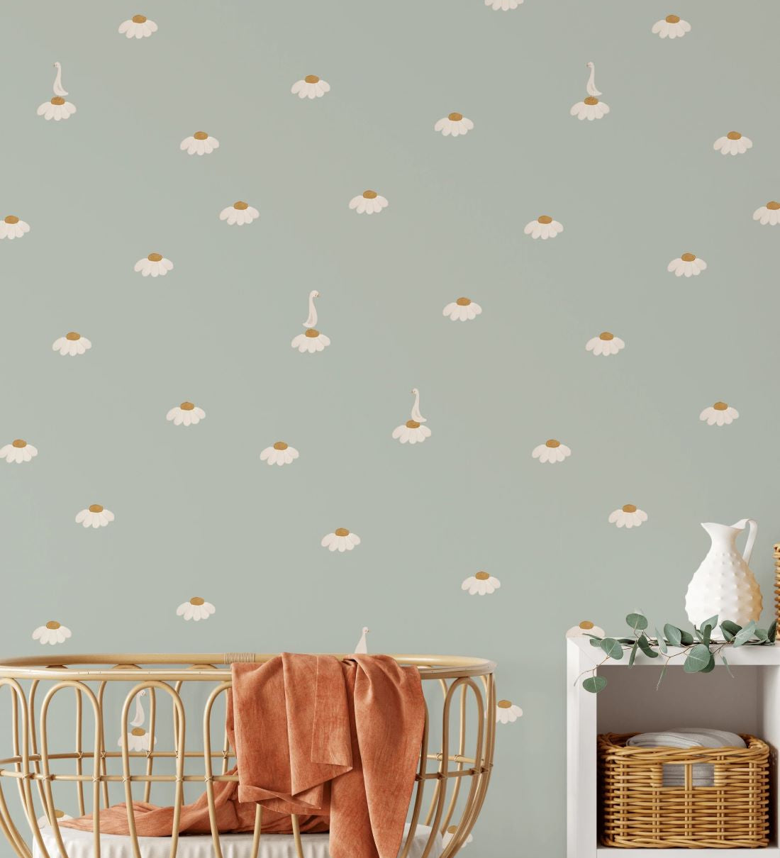 Creative Lab Amsterdam behang voor de kinderkamer Camomile light groen