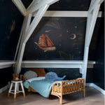 Creative Lab Amsterdam behang voor de kinderkamer Oliver Teddy donkerblauw