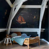 Creative Lab Amsterdam behang voor de kinderkamer Oliver Teddy donkerblauw