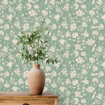 Days of Bloom bloemen behang voor de kinderkamer In Bloom Laurie mintgroen