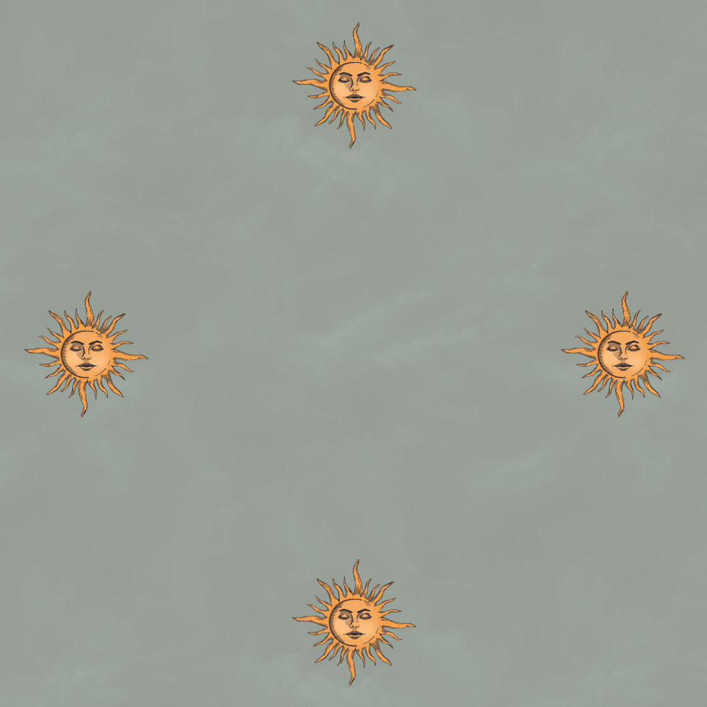 Dekornik Classic Sun Blue zonnen behang jongenskamer meisjeskamer neutrale kinderkamer babykamer blauw
