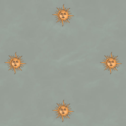 Dekornik Classic Sun Blue zonnen behang jongenskamer meisjeskamer neutrale kinderkamer babykamer blauw