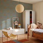 Dekornik Classic Sun Blue zonnen behang jongenskamer meisjeskamer neutrale kinderkamer babykamer blauw