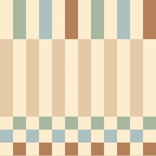 Dekornik Nostalgia gestreept behang voor de kinderkamer jongenskamer neutrale kinderkamer. beige blauw groen bruin