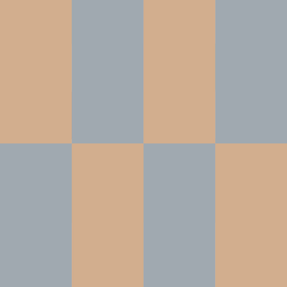 Dekornik gestreept behang upside down blauw beige jongenskamer neutrale kinderkamer.