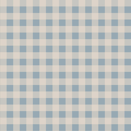 Dekornik geruit behang kinderkamer jongenskamer meisjeskamer babykamer neutrale kinderkamer blauw creme