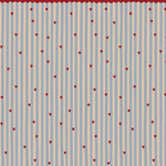 Dekornik French Hearts Stripes lichtblauw strepen behang met rode hartjes voor meisjeskamer