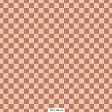 Days of bloom behang geruit checkmate bruin/roze