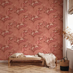 Days of Bloom behang voor de kinderkamer Proud Birds Fraise roze