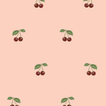 Dekornik little cherries behang voor de kinderkamer kersen behang roze