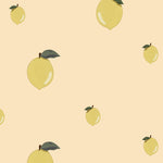 Dekornik Behang little lemons voor de kinderkamer zalmroze met gele citroenen