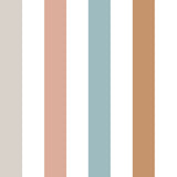 Dekornik strepen behang voor de kinderkamer multi kleuren roze blauw beige karamel