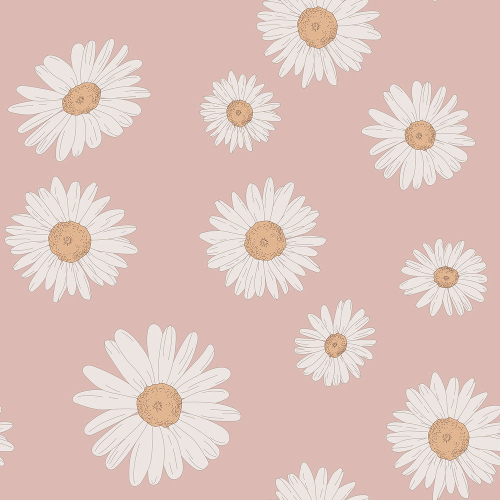 Dekornik behang voor de kinderkamer meisjes roze madeliefjes tuscan daisies