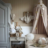Dekornik vintage strepen behang voor de kinderkamer beige bruin