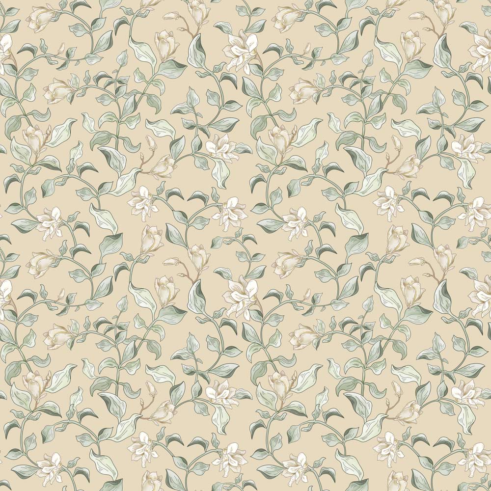 Dekornik Dreamy Lilies Bush Beige bloemenbehang