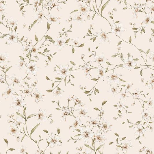 Dekornik Early Spring behang kinderkamer bloemen beige