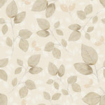 Dekornik Subtle Beige Leaves beige bloemen behang voor de babykamer en meisjeskamer