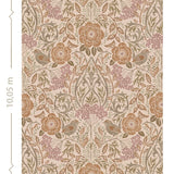 ESTAhome behang voor kinderkamer bloemen en vogels art nouveau 139567 beige