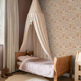ESTAhome behang voor kinderkamer bloemen en vogels art nouveau 139567 beige