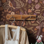 ESTAhome bloemen en vogels behang meisjeskamer babykamer groen bruin paars 131467