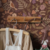 ESTAhome bloemen en vogels behang meisjeskamer babykamer groen bruin paars 131467