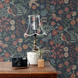 ESTAhome bloemen behang voor meisjeskamer donkerblauw bloemen en vogels 139870