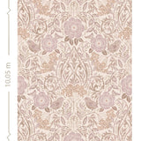 ESTAhome bloemen en vogels behang kinderkamer beige zand lila 139829