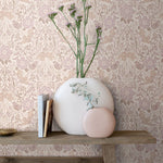 ESTAhome bloemen en vogels behang kinderkamer beige zand lila 139829