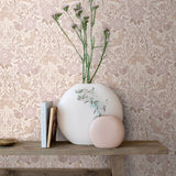 ESTAhome bloemen en vogels behang kinderkamer beige zand lila 139829