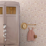 ESTAhome bloemen en vogels behang kinderkamer beige zand lila 139829