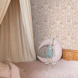 ESTAhome bloemen en vogels behang kinderkamer beige zand lila 139829