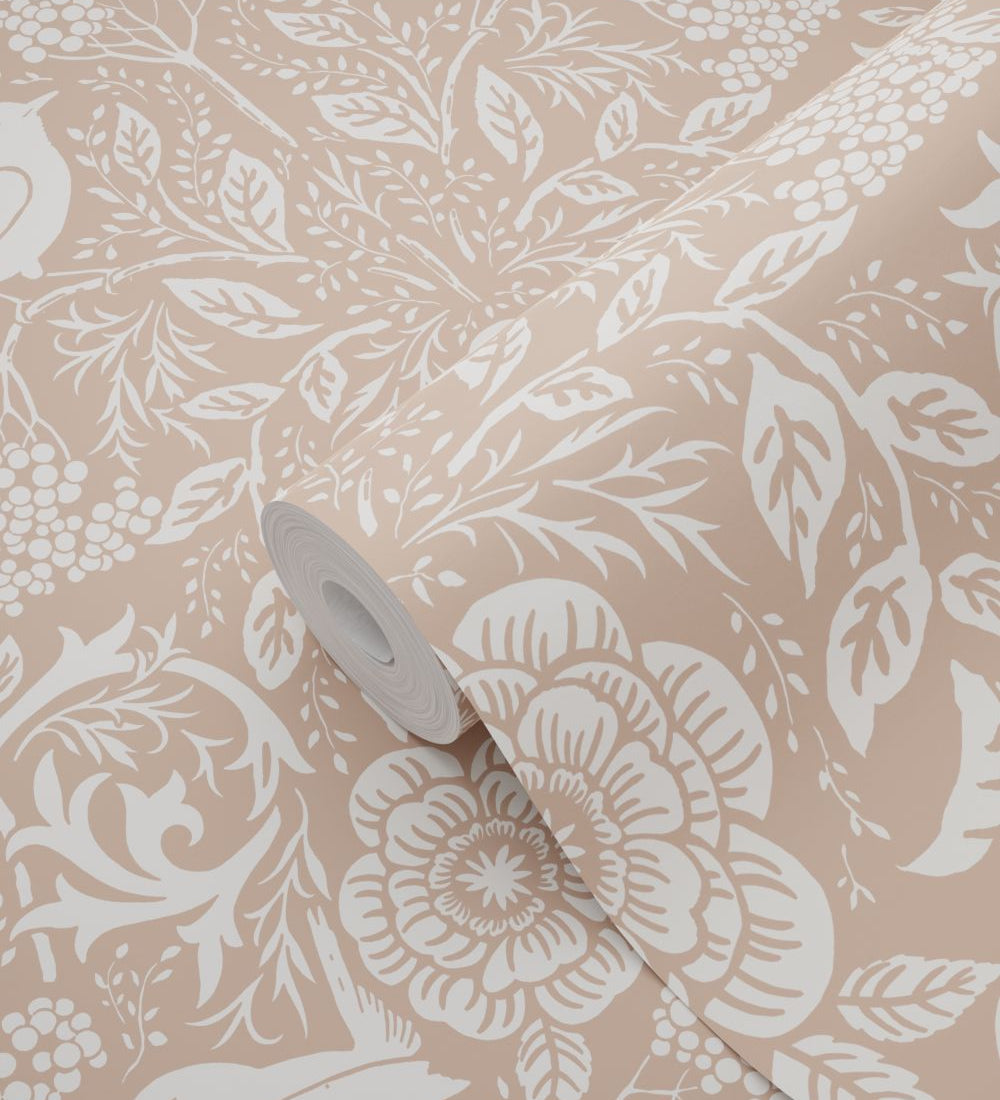 ESTAhome bloemen en vogels behang kinderkamer nude roze 139324
