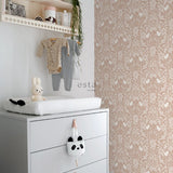 ESTAhome bloemen en vogels behang kinderkamer nude roze 139324