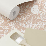 ESTAhome bloemen en vogels behang kinderkamer nude roze 139324