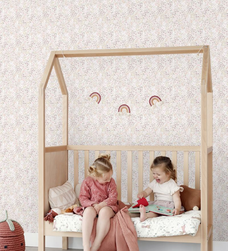 ESTAhome bloemenbehang kinderkamer lila roze 139531
